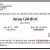 Bauer Anna 1932-2014 Todesanzeige